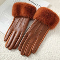 Gants Femme Hiver – Cuir PU & Bordure Fausse Fourrure Élégants - 6 coloris