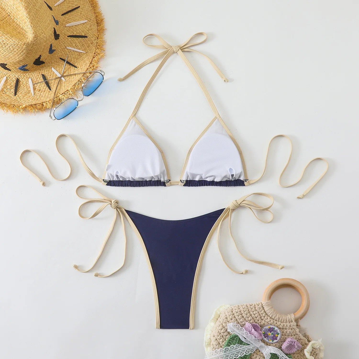 Bikini triangle brésilien femme – String push-up, été sexy 5 coloris