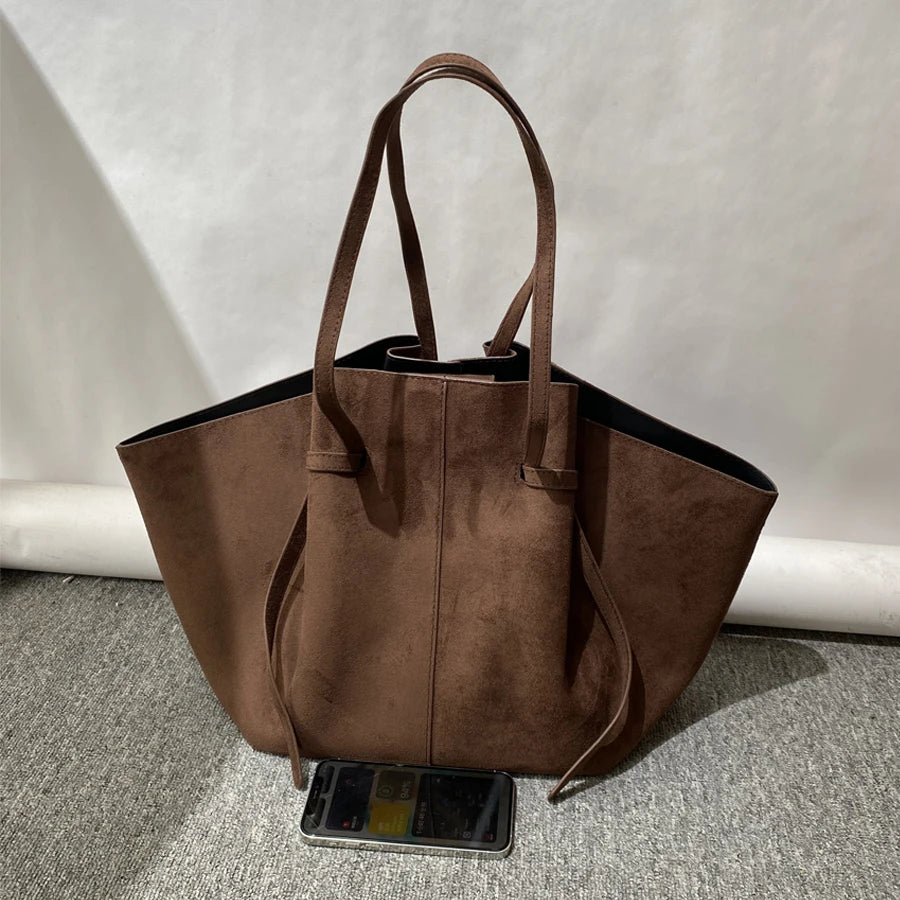 Sac fourre-tout en simili-daim – Grande capacité – Plusieurs coloris