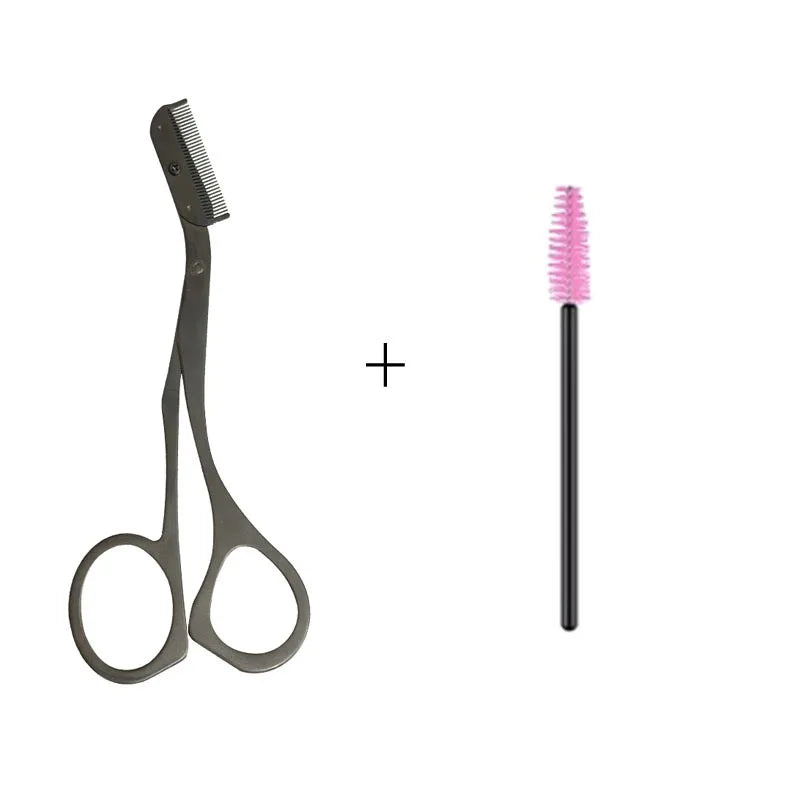 Kit Ciseaux à Sourcils en Acier Inoxydable avec Peigne – Plusieurs Coloris