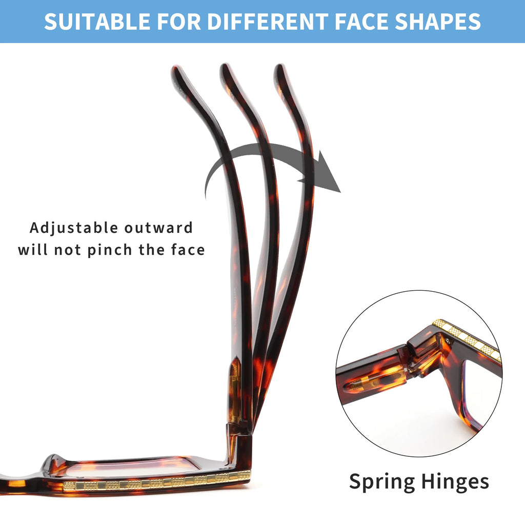 Lunettes de lecture carrées anti-lumière bleue UV400 – Plusieurs coloris & corrections