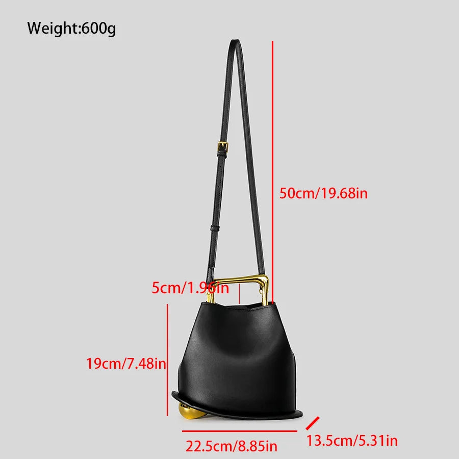 Sac seau en cuir PU – Poignée métal – Plusieurs coloris
