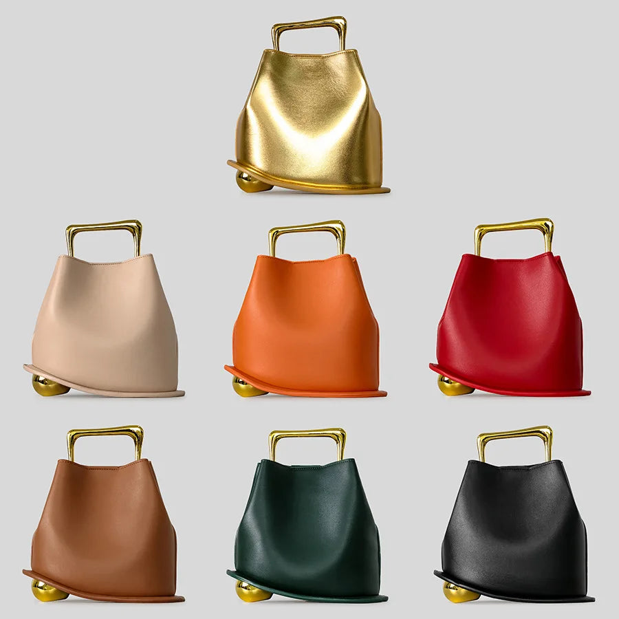 Sac seau en cuir PU – Poignée métal – Plusieurs coloris