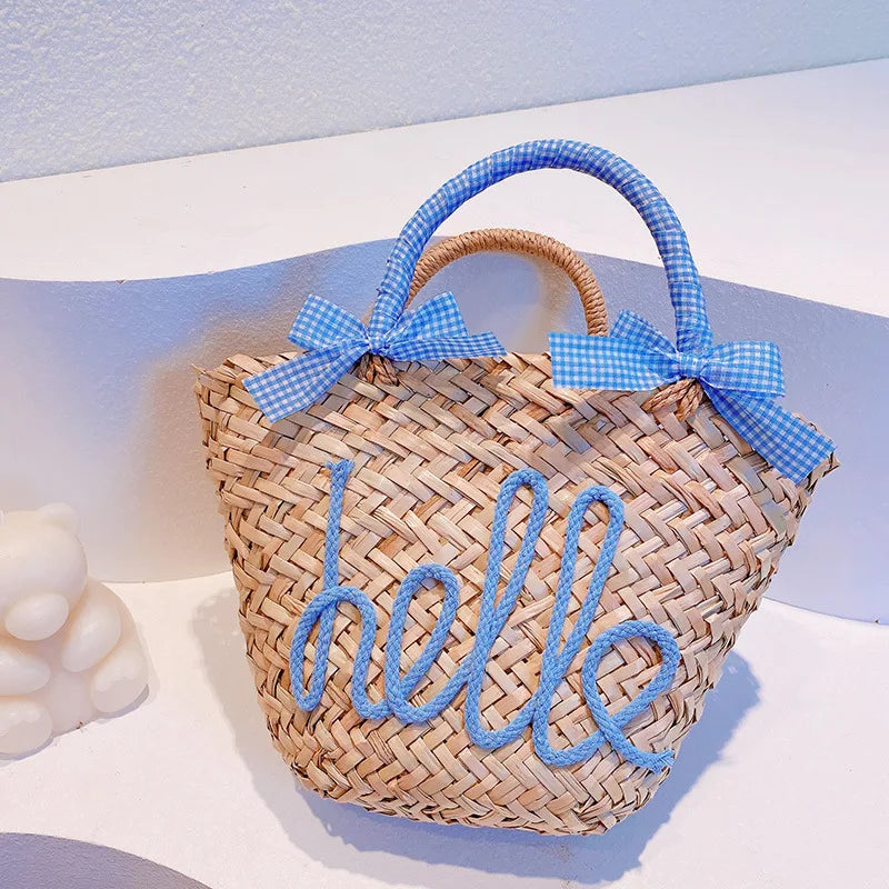 Petit sac en paille tressé  – plage & été, 5 coloris