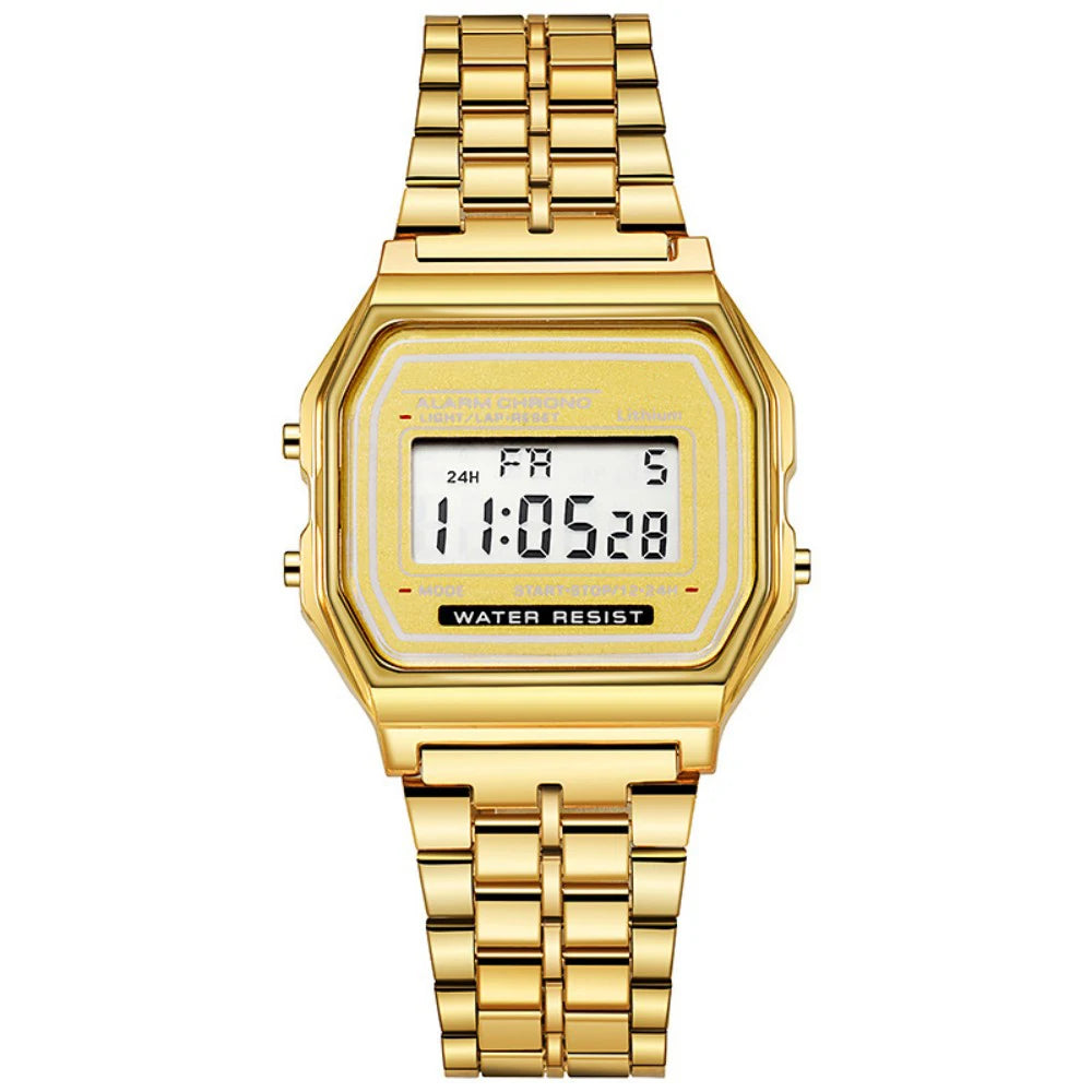 Montre digitale femme – Or & argent, acier inoxydable – Plusieurs coloris