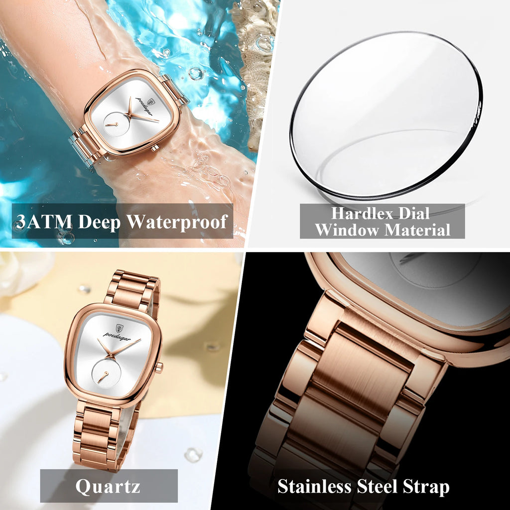 Montre femme luxe – Acier inoxydable, quartz, étanche – Plusieurs coloris