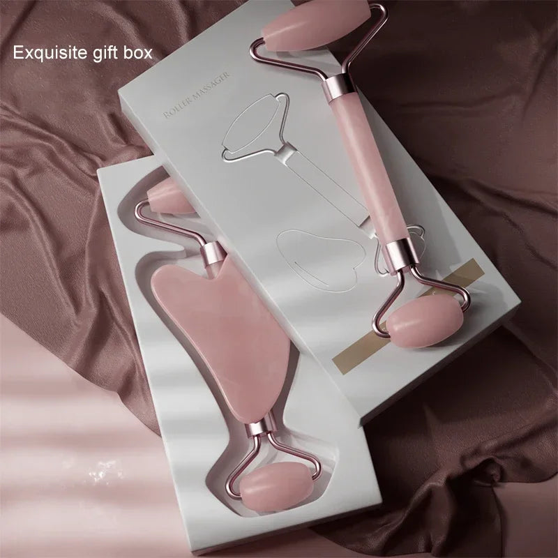 Rouleau masseur visage, cou & yeux – Résine, Gua Sha, soins de la peau