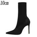 Bottines Chaussettes Femme – Bout Pointu & Talon Carré