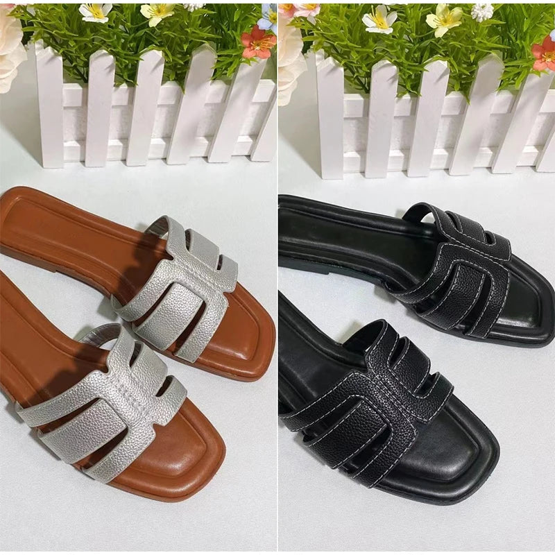 Sandales plates bout carré femme – plage été