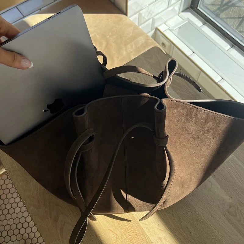 Sac fourre-tout en simili-daim – Grande capacité – Plusieurs coloris