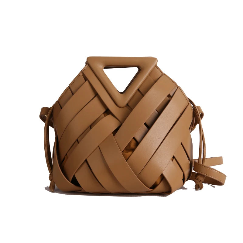 Pochette tissée en PU – Sac tressé minimaliste – Plusieurs coloris