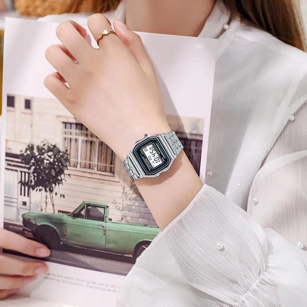 Montre digitale femme – Or & argent, acier inoxydable – Plusieurs coloris