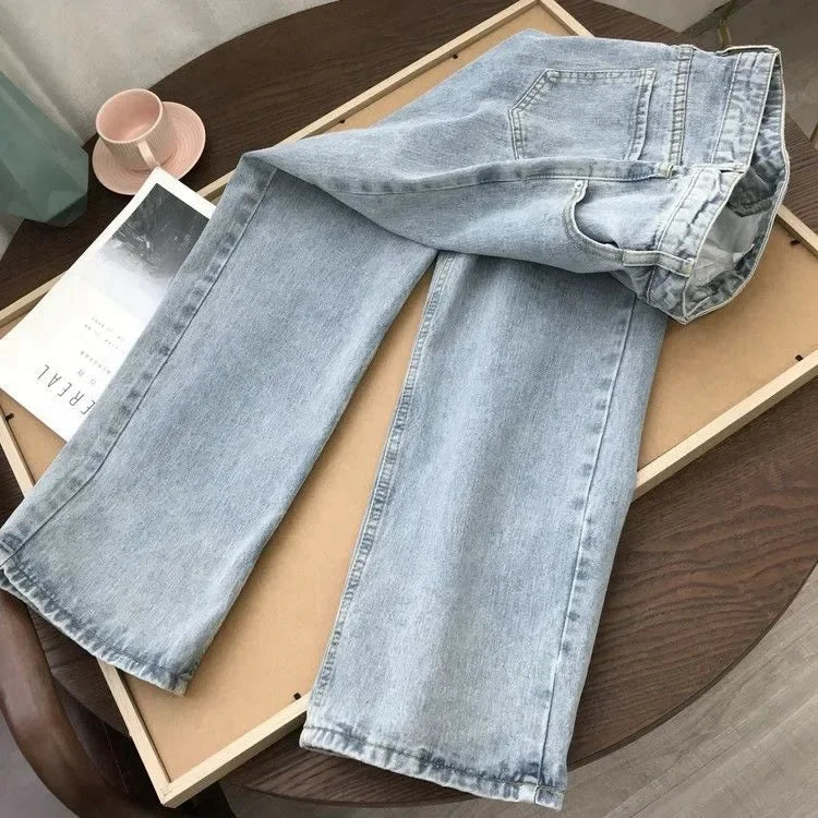 Jean Large Femme – Taille Haute Coupe Baggy Printemps Été-Plusieurs coloris