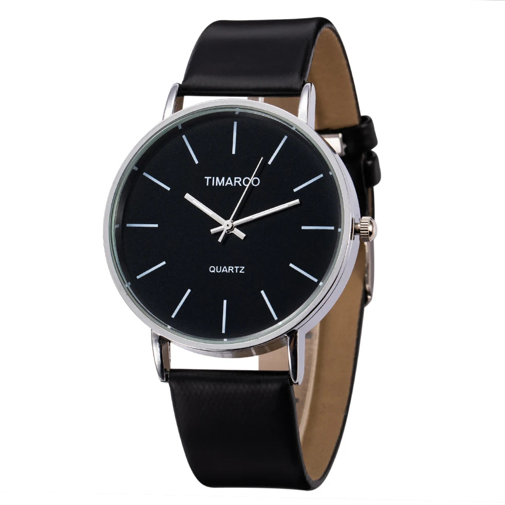 Montre femme minimaliste – Cadran rond, bracelet cuir – Plusieurs coloris