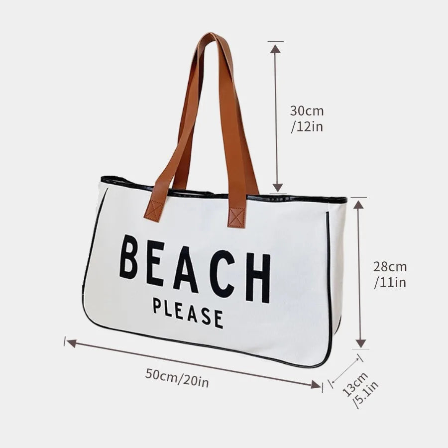 Sac fourre-tout en toile – Lettres imprimées – Plusieurs coloris