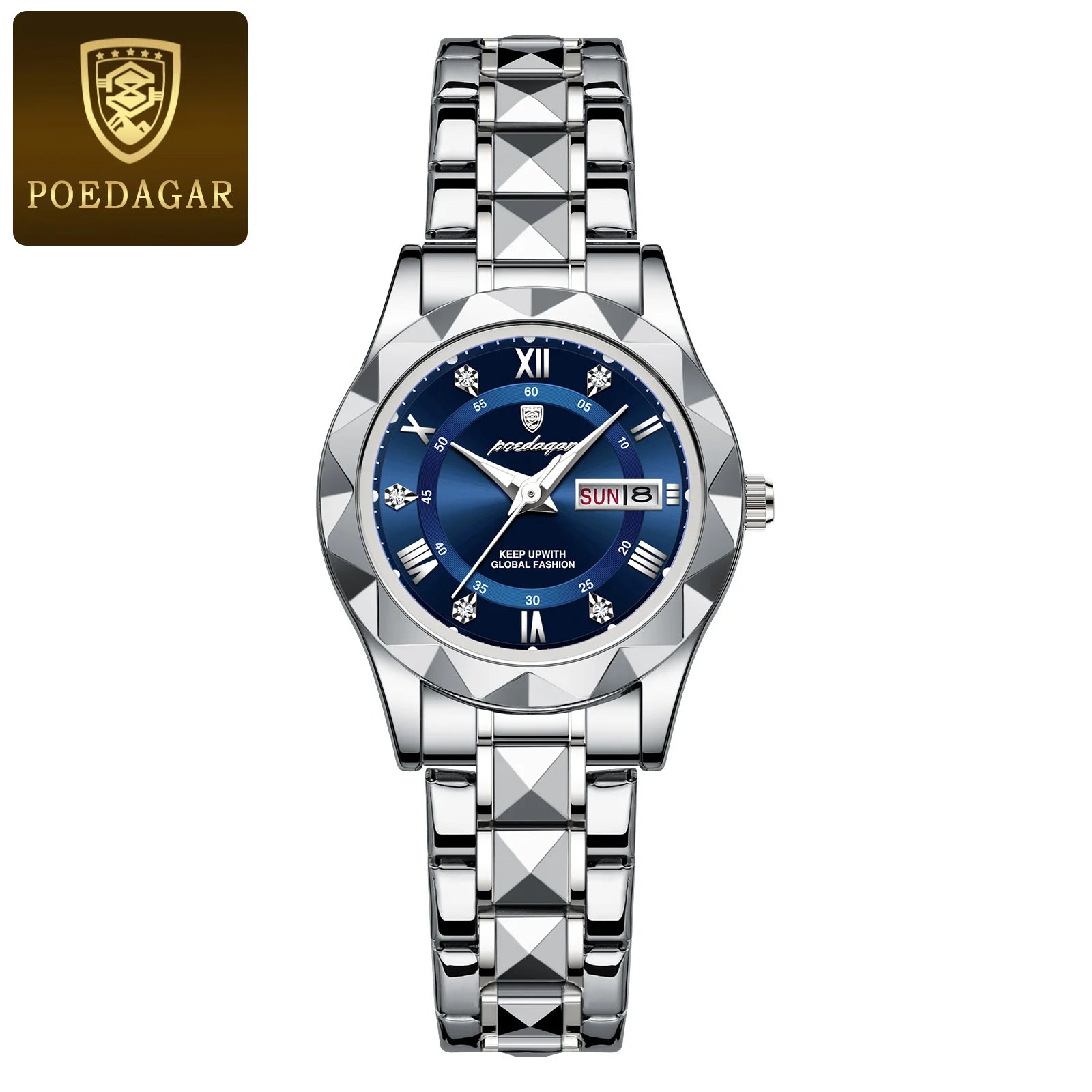 Montre POEDAGAR femme – Quartz, acier, lumineuse, étanche