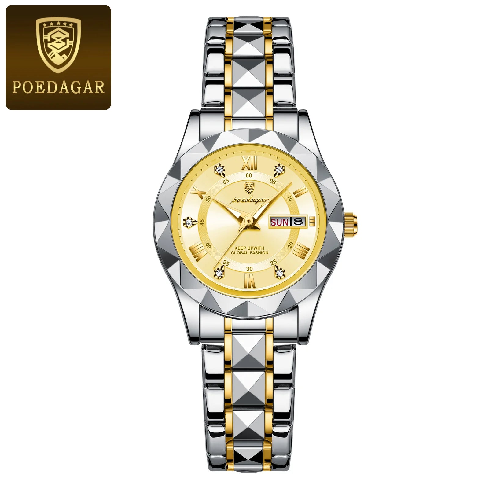 Montre POEDAGAR femme – Quartz, acier, lumineuse, étanche
