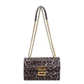 Pochette femme imprimé léopard – Cuir PU, chaîne décorative 3 coloris