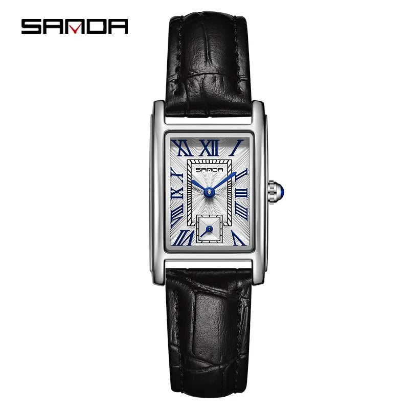 Montre Sanda femme Rectangle, quartz, étanche