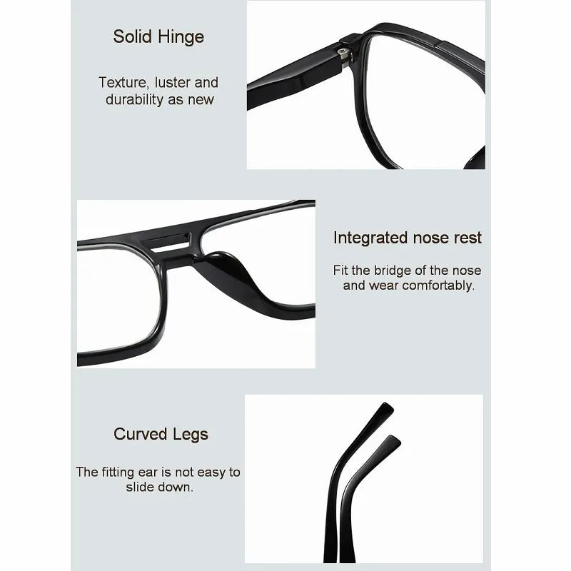Lunettes de lecture aviateur vintage anti-lumière bleue – Plusieurs corrections