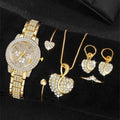 Coffret luxe femme – Set 6 pièces : montre quartz cadran romain + bracelet