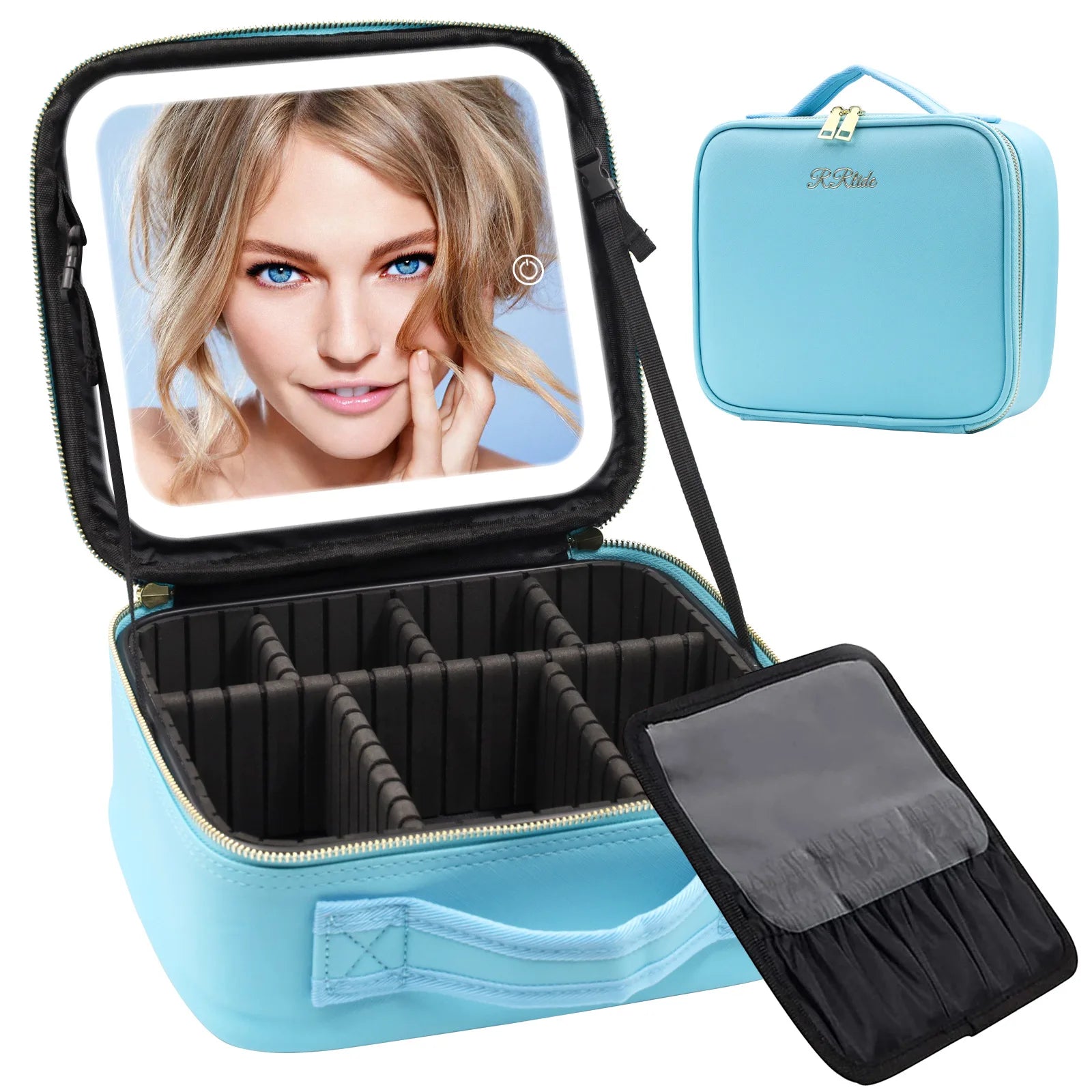 Trousse de maquillage voyage éclairée LED – Miroir intégré, rechargeable USB 10 coloris