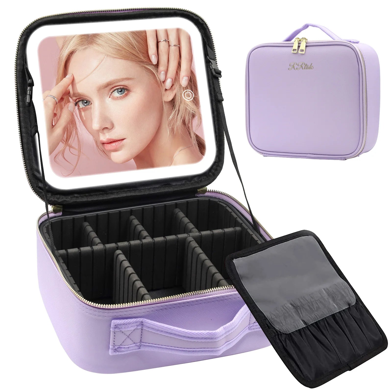 Trousse de maquillage voyage éclairée LED – Miroir intégré, rechargeable USB 10 coloris