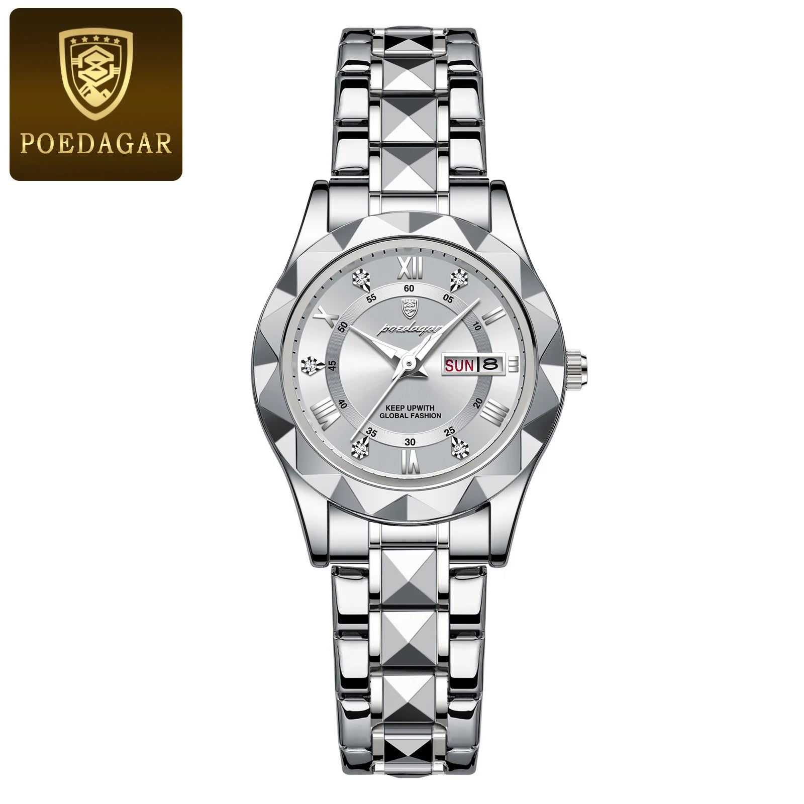 Montre POEDAGAR femme – Quartz, acier, lumineuse, étanche