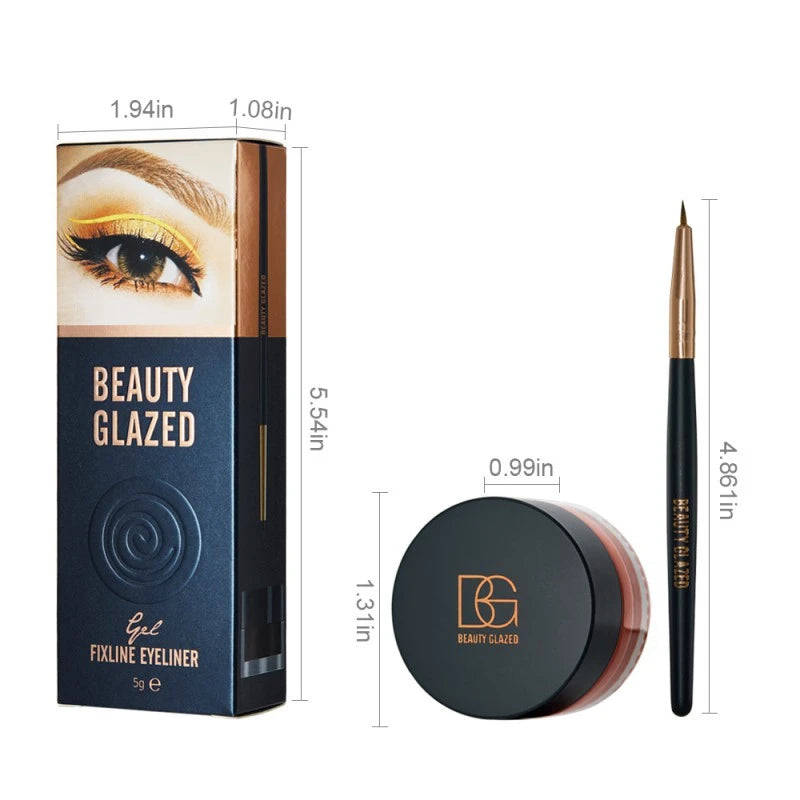 BEAUTY GLAZED 6 Colors Makeup 2 in 1 Gel Eyeliner Cream Profesional  Long Lasting Eyebrow Gel Makeup