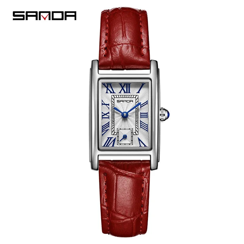 Montre Sanda femme Rectangle, quartz, étanche