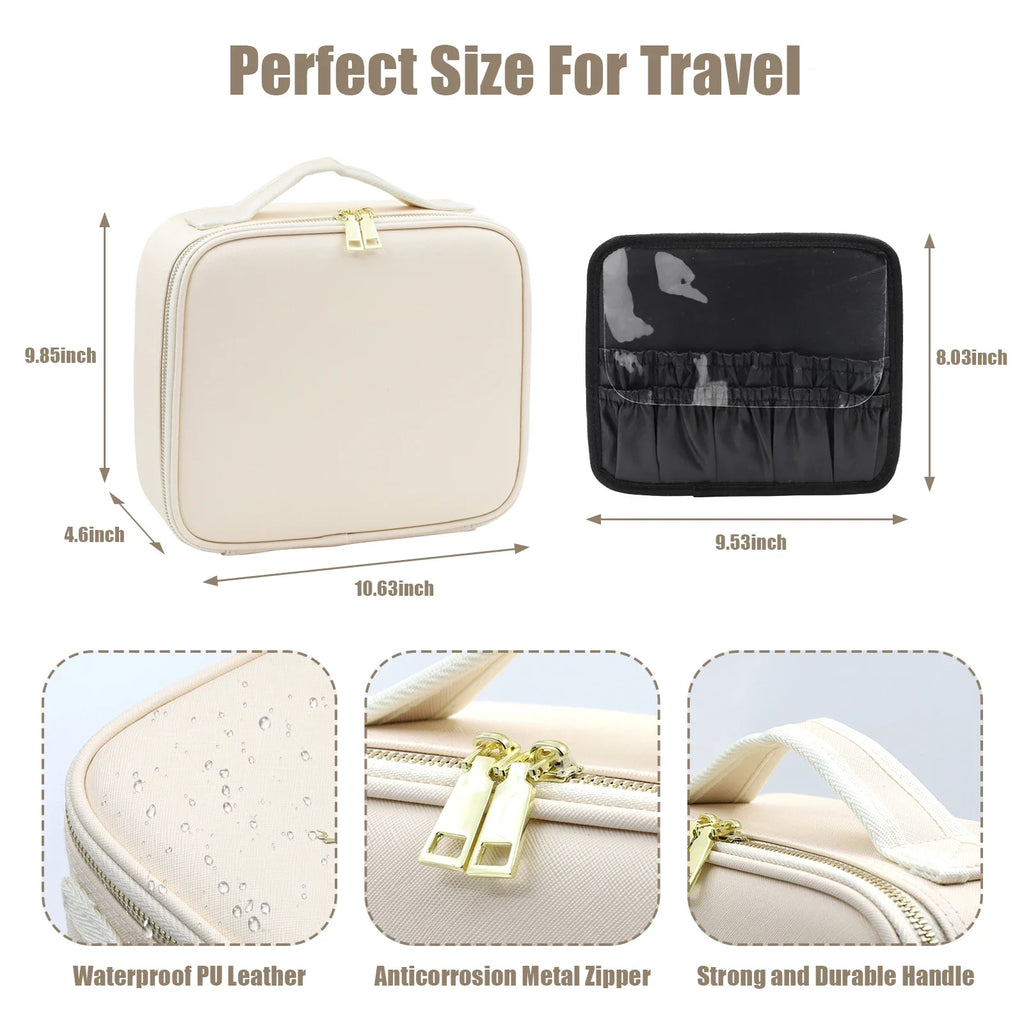 Trousse de maquillage voyage éclairée LED – Miroir intégré, rechargeable USB 10 coloris