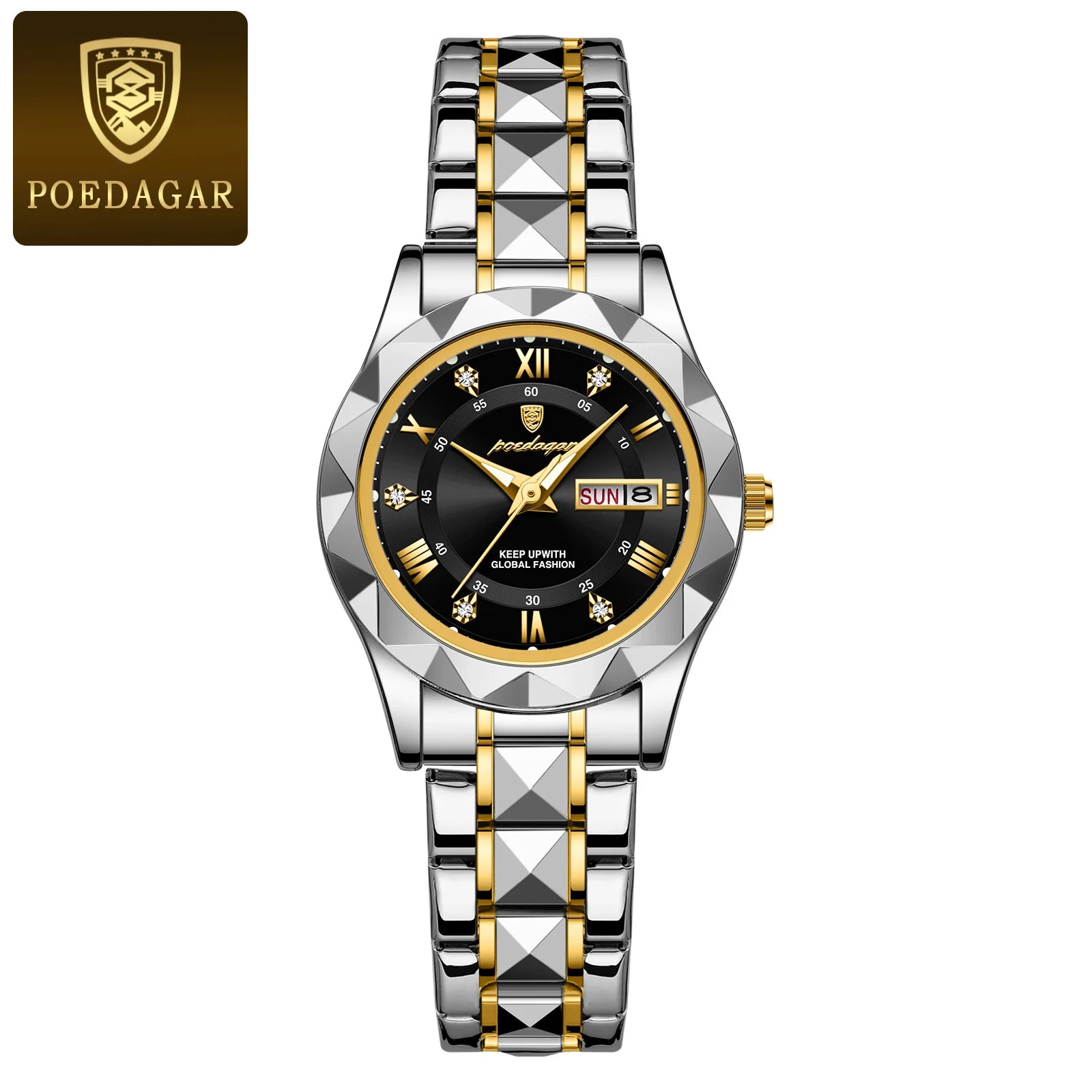 Montre POEDAGAR femme – Quartz, acier, lumineuse, étanche