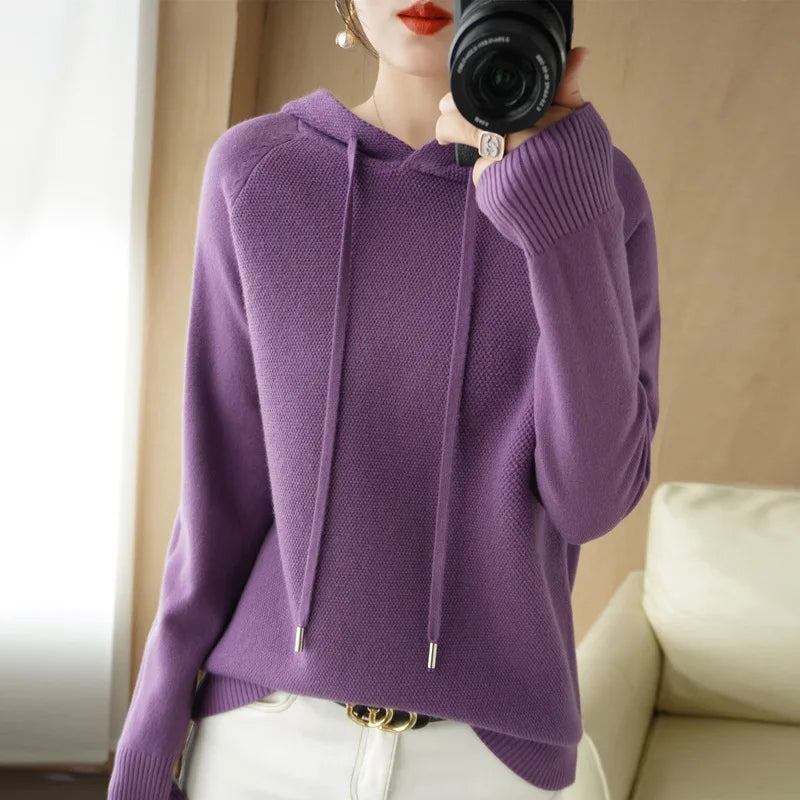 Sweat-shirt à capuche femme – pullover décontracté,  10 coloris