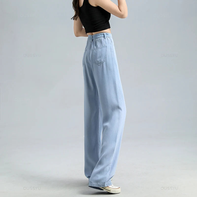 Jean Large Femme – Tissu Lyocell Doux & Léger Coupe Baggy