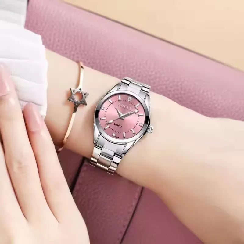 Montre femme – Quartz, acier, lumineuse – Plusieurs coloris