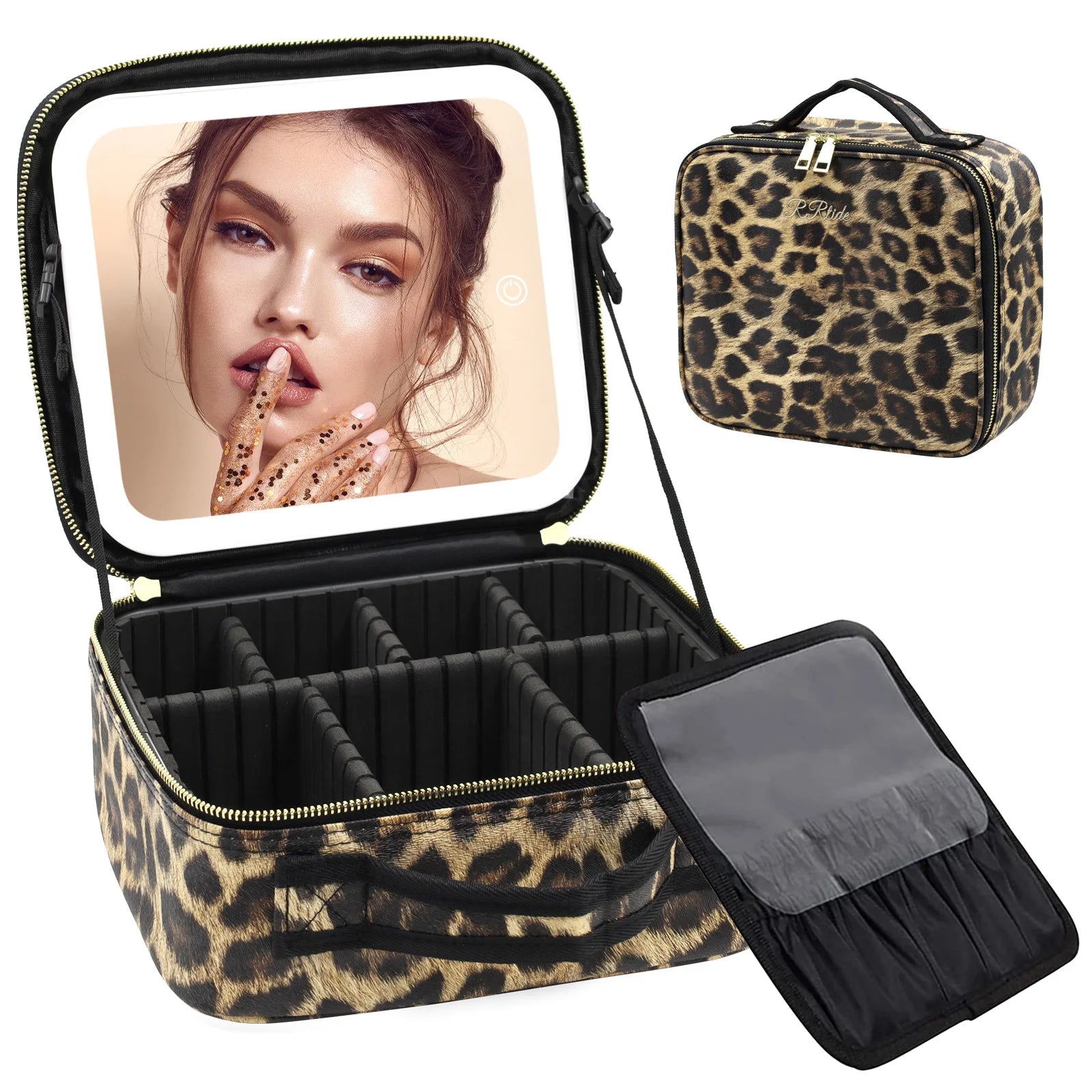 Trousse de maquillage voyage éclairée LED – Miroir intégré, rechargeable USB 10 coloris