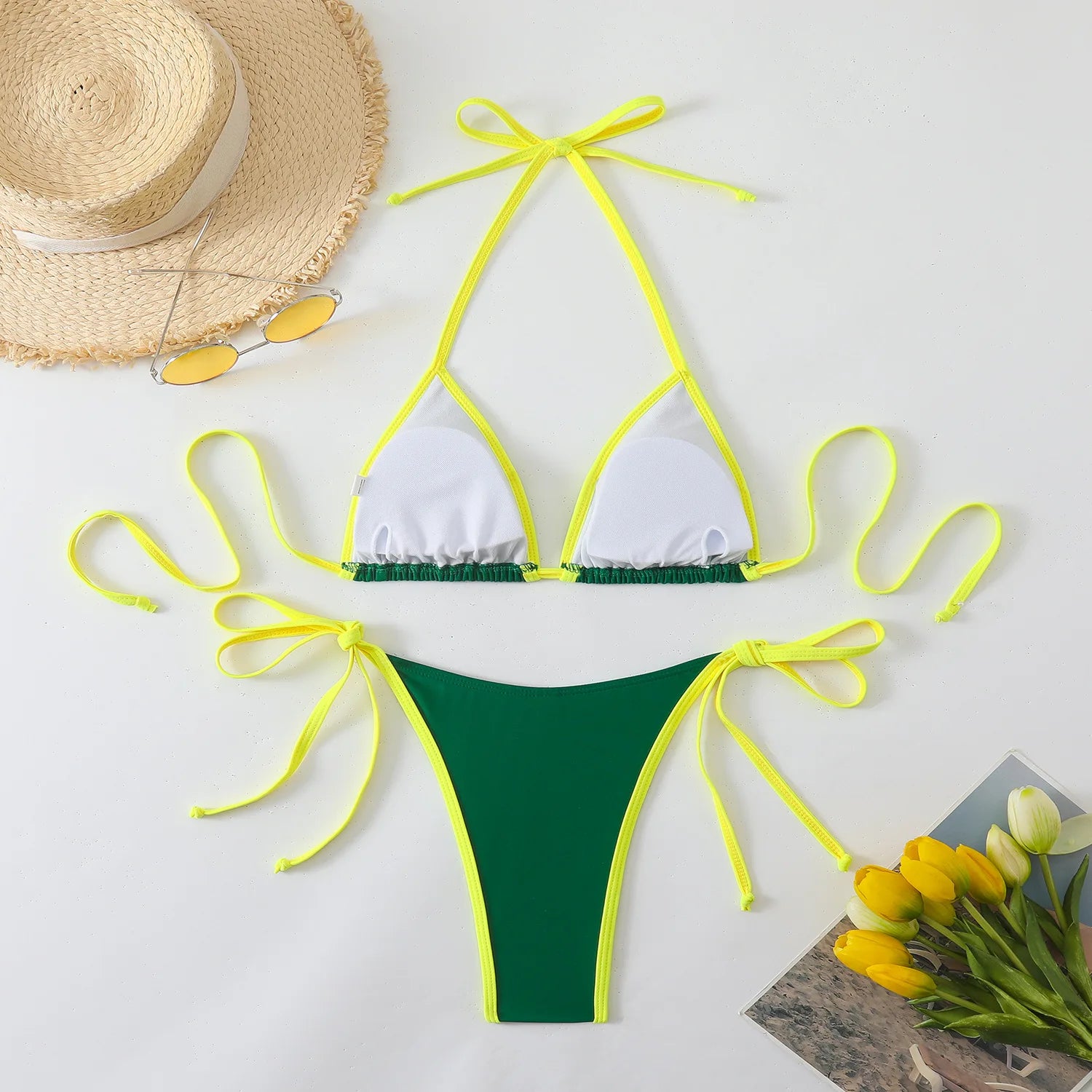 Bikini triangle brésilien femme – String push-up, été sexy 5 coloris