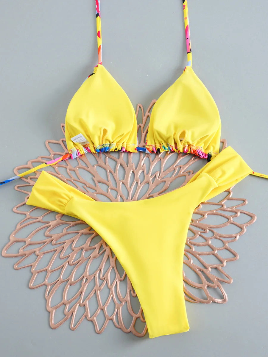 Micro Bikini Femme Imprimé  – 2 Coloris