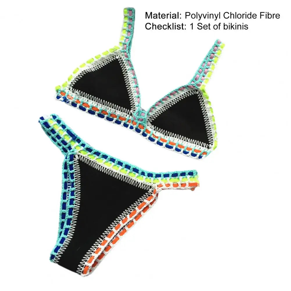 Bikini  2 Pièces – Crochet & Patchwork Style Brésilien -Plusieurs coloris