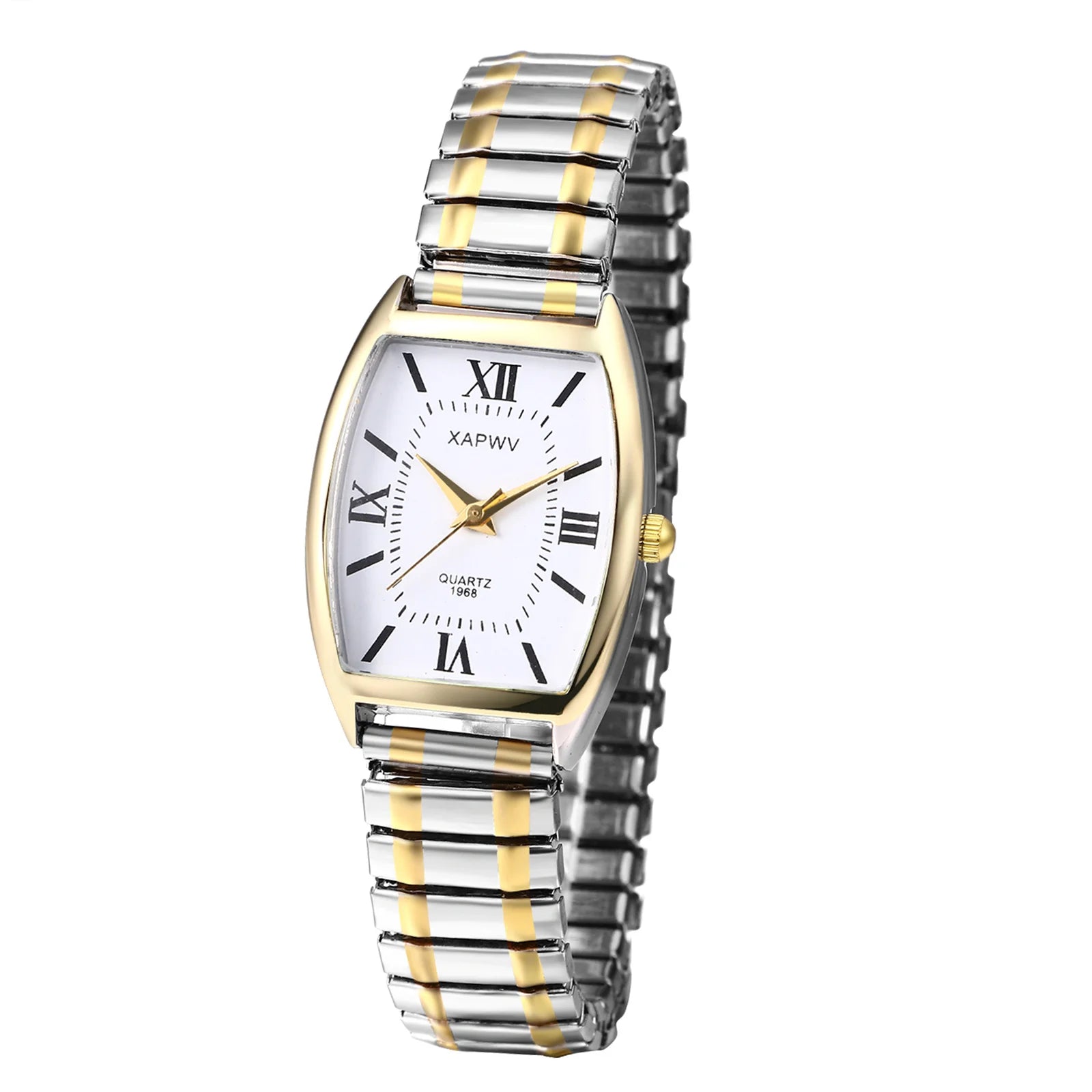 Montre femme rectangulaire – Bracelet rigide élastique, quartz – Plusieurs coloris