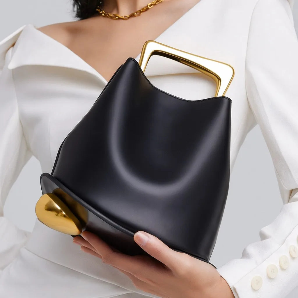 Sac seau en cuir PU – Poignée métal – Plusieurs coloris