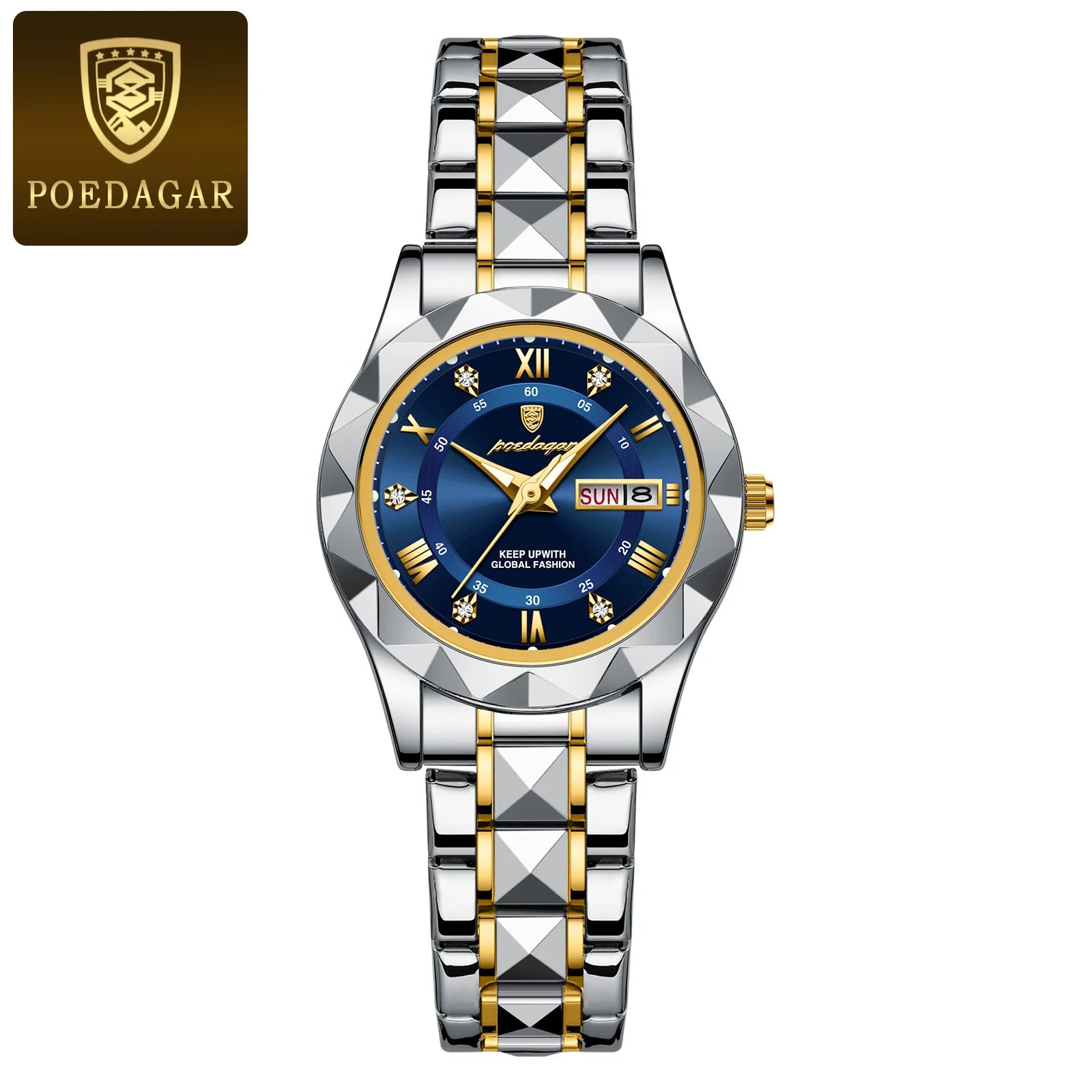 Montre POEDAGAR femme – Quartz, acier, lumineuse, étanche