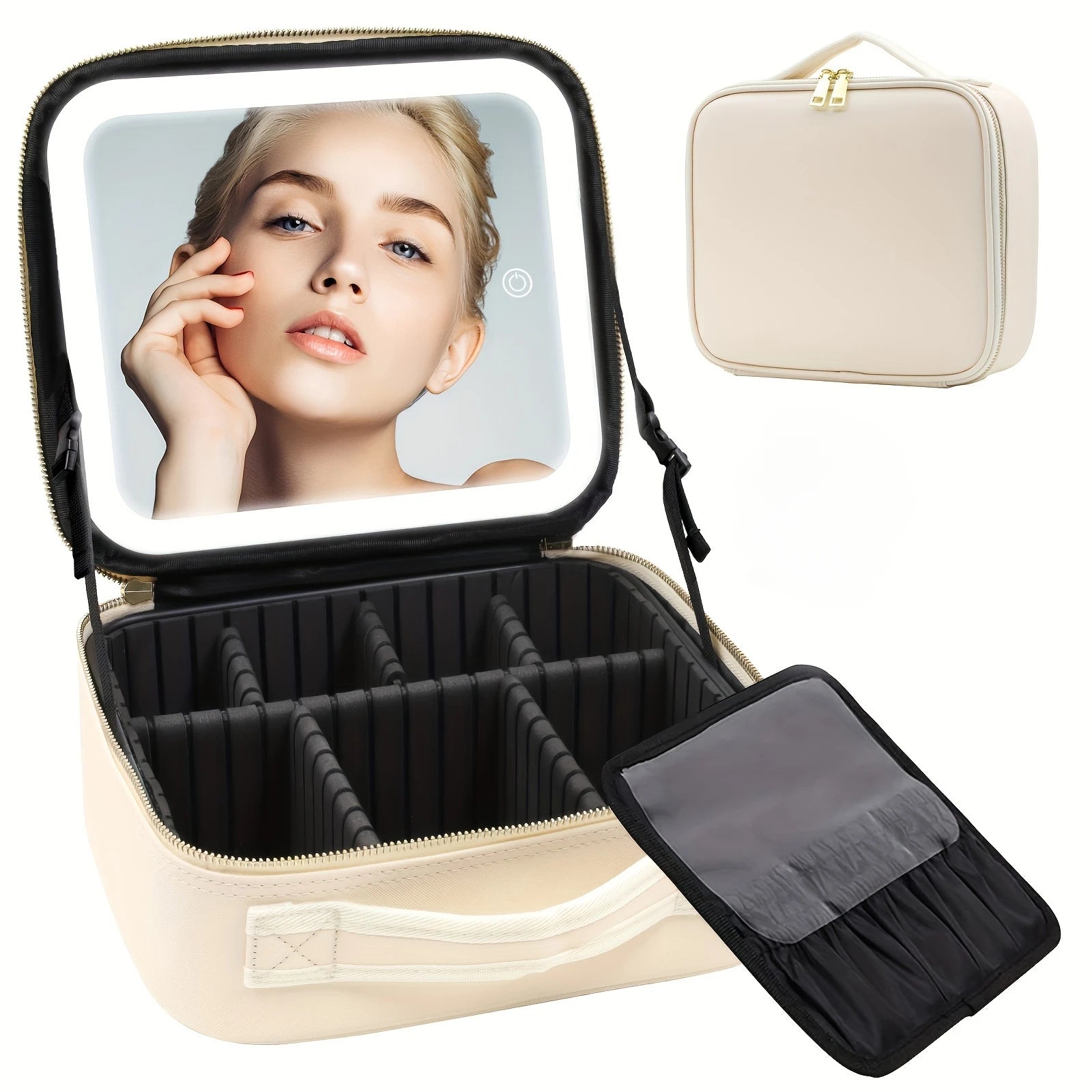 Trousse de maquillage voyage éclairée LED – Miroir intégré, rechargeable USB 10 coloris