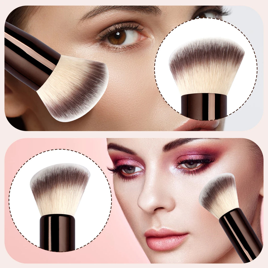 Pinceau Double Embout MAANGE – Fond de Teint, Poudre & Contouring