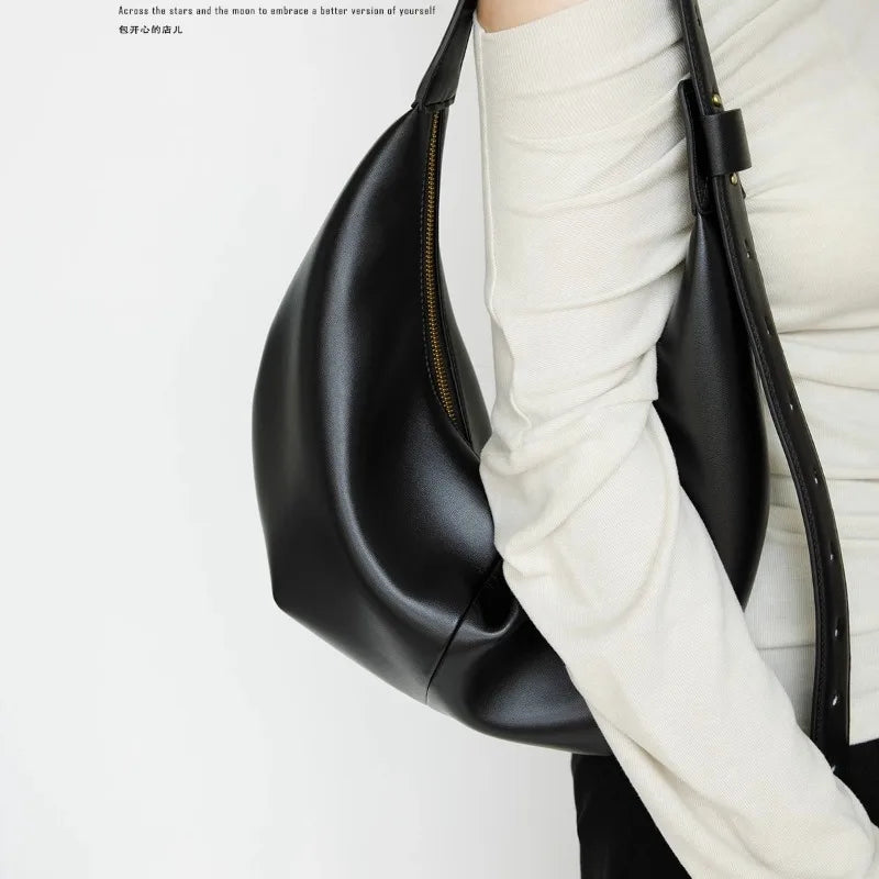 Sac hobo à bandoulière femme – Grande capacité – Noir
