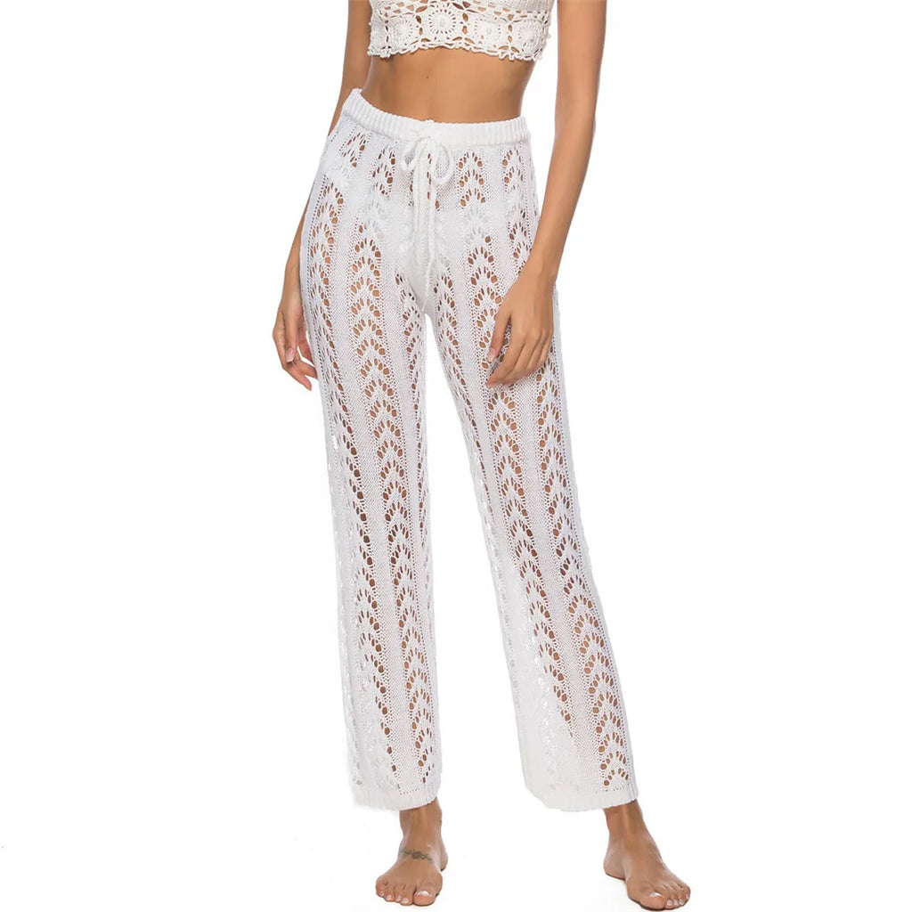 Pantalon de Plage Femme – Jambes Larges Taille Élastique Cover-Up