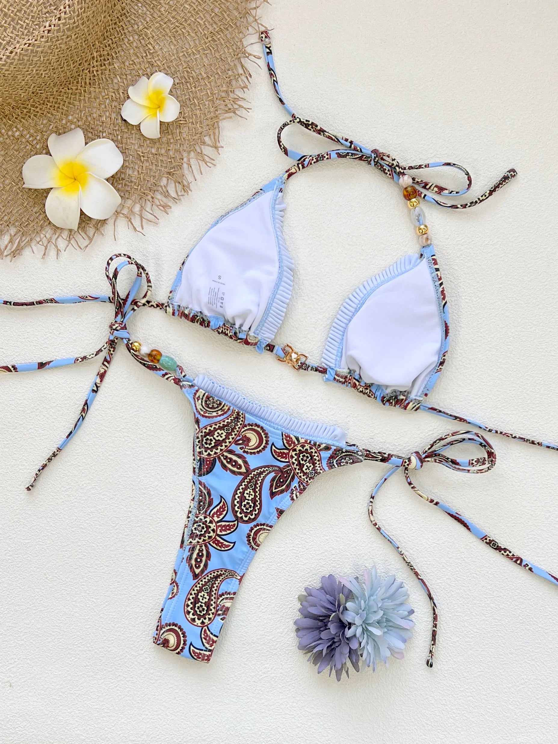 Bikini Bohème Femme  – Motif Cachemire Unique Été 2026