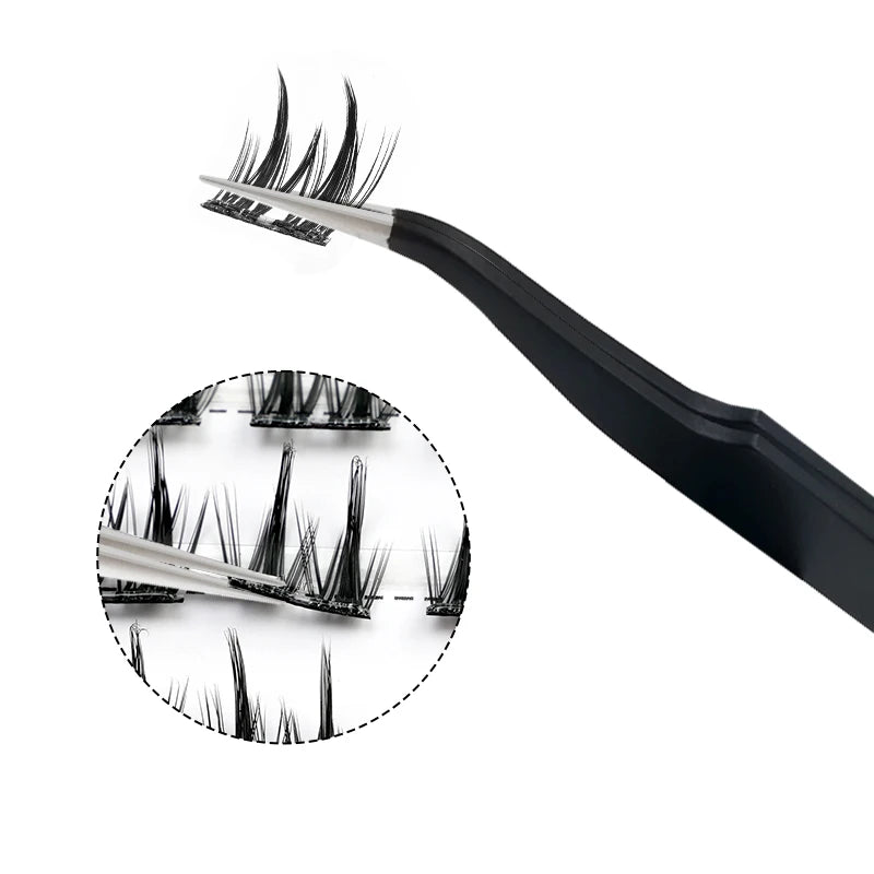 Pincette extensions faux cils – Acier inoxydable, pointe fibre, précision professionnelle