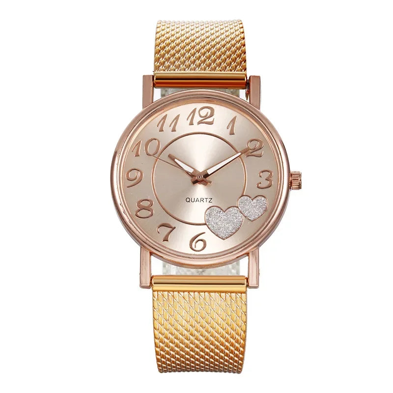 Montre femme cœur Cadran cœur, rose gold, quartz