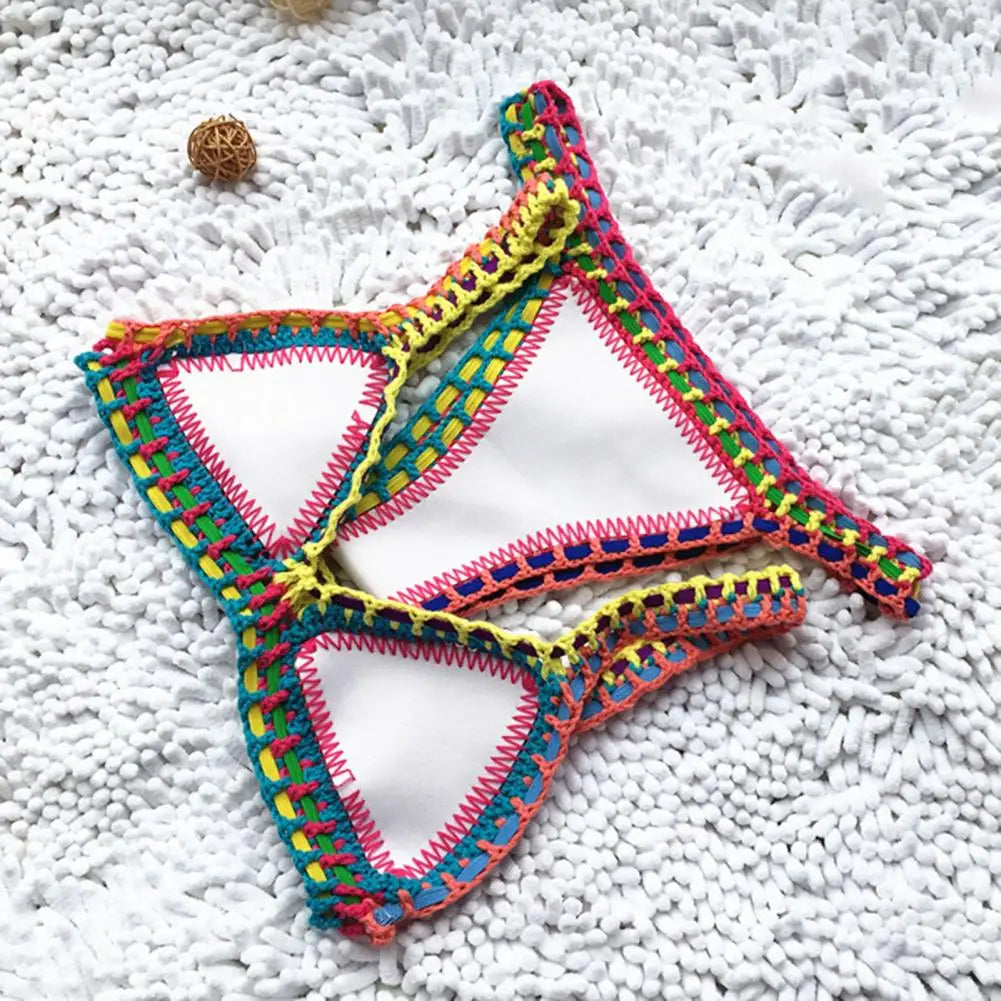 Bikini  2 Pièces – Crochet & Patchwork Style Brésilien -Plusieurs coloris